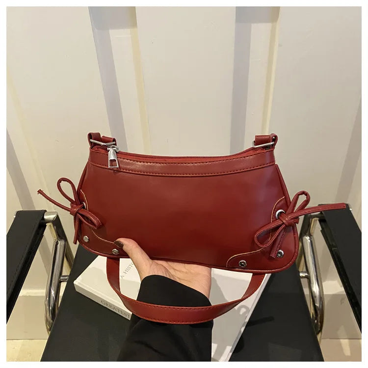 Nouveau sac sous le bras tendance, sac à bandoulière pour femmes, sac à main avec double nœud doux, sac pour dames, style rétro, sac à épaule féminin à motif léopard.