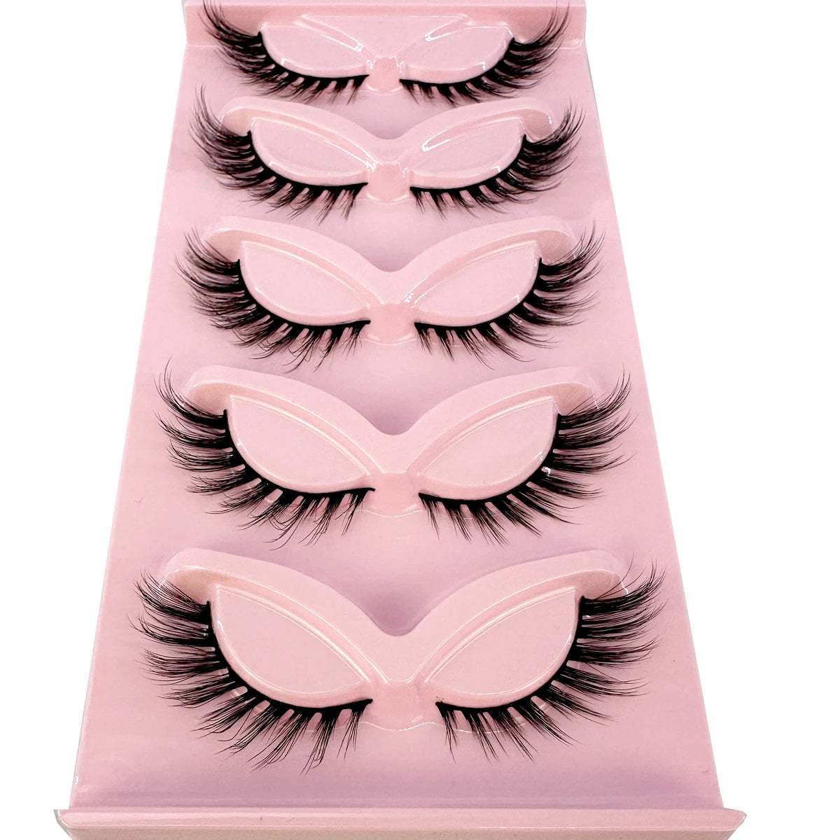 Nouveau cils oeil de chat cils de vison 3D Curl ailé naturel réaliste extrémité en désordre oeil allongé épais faux cils doux faux cils
