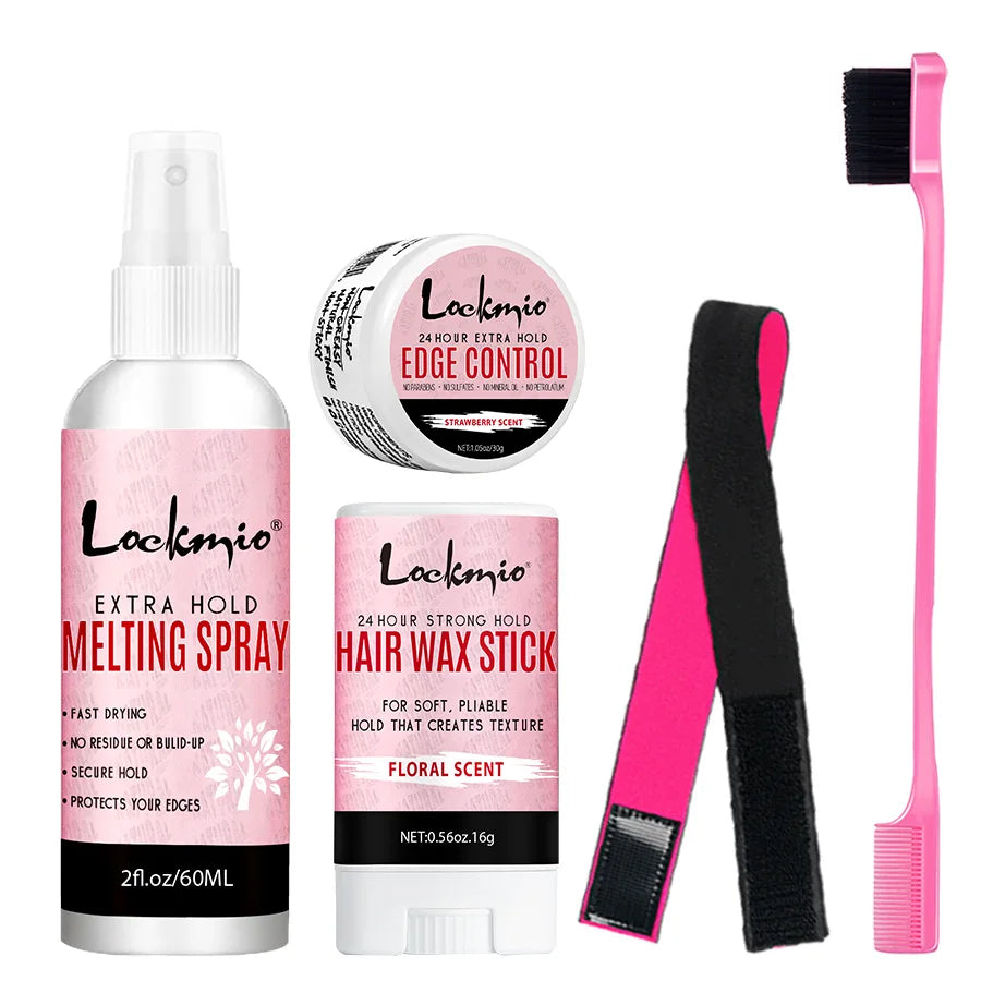 LOCKMIO – Spray de fusion pour perruque Lace Wig, adhésif avant Invisible, grille de toupet à séchage rapide, colle pour Installation de perruques, Kit d'outils de coiffure