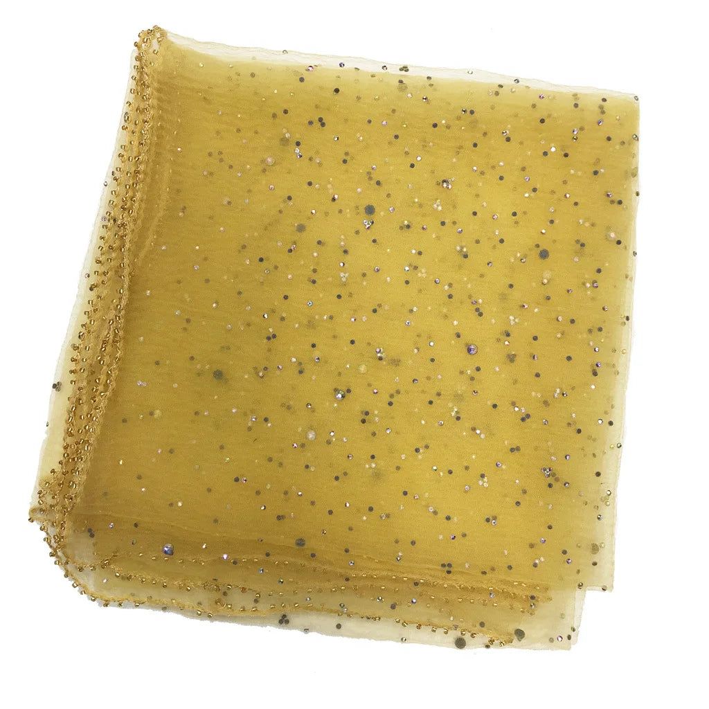 Bandana à paillettes colorées à la mode, écharpe de tête Ultra-fine et respirante, Protection solaire d'été, 80cm x 80cm
