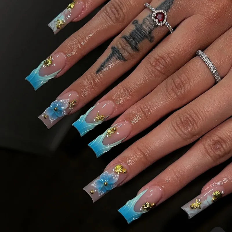 Faux Ongles Longs Bruns N64.Glitter Ballet Wearable, Design Français, Presse Complète sur Nail Ins, Nail Tips Art, 24Pcs