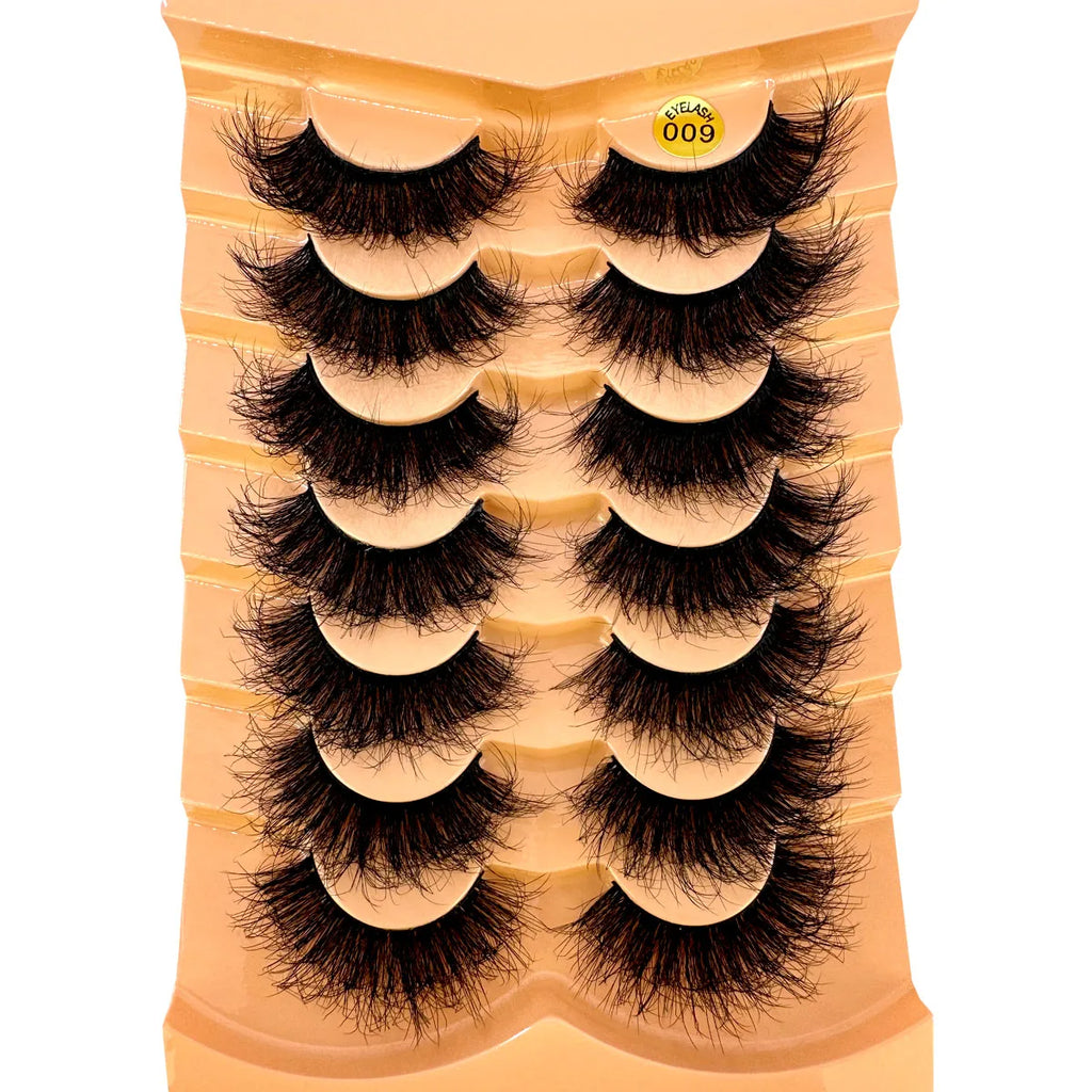 Nouveau 7 paires de faux cils épais, simulation 3D en fourrure de vison, faux cils dramatiques, vente en gros, fabrication de faux cils pleine ligne