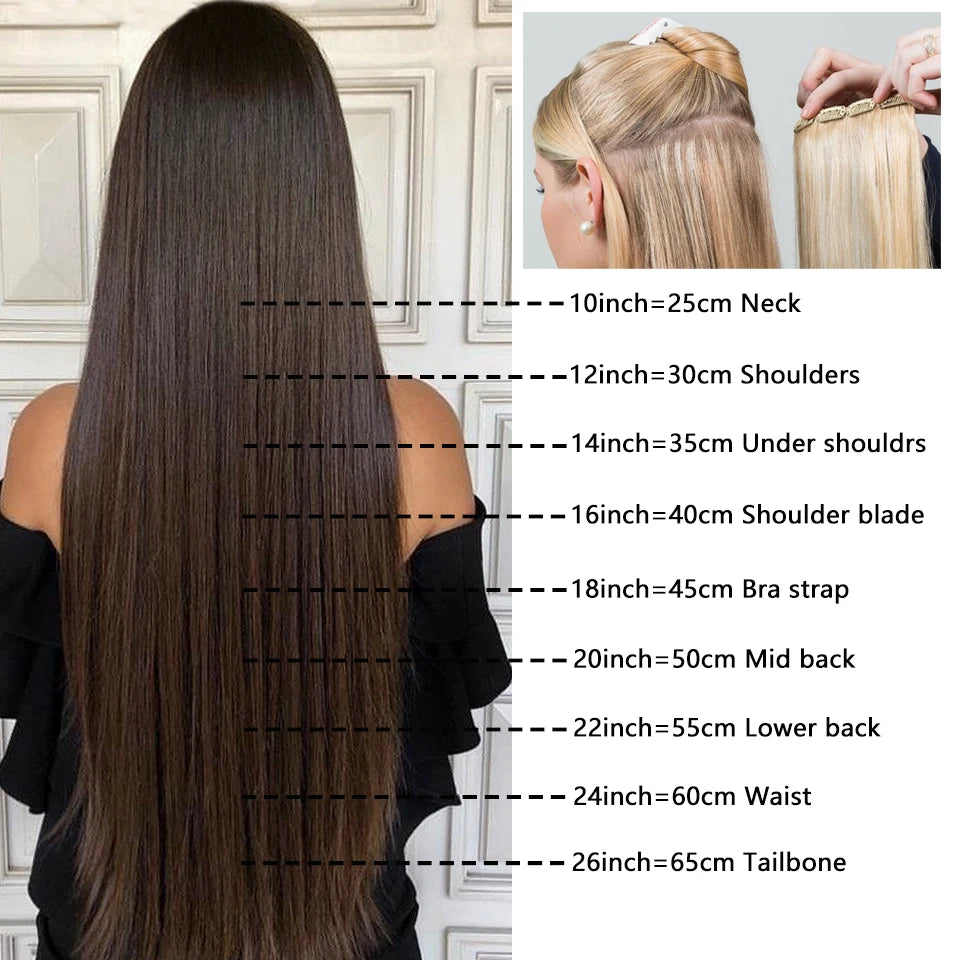 120G 8 pièces/ensembles pince dans les Extensions de cheveux cheveux humains 10 à 26 pouces brésilien Remy cheveux raides naturel noir 4 613 couleur pour les femmes