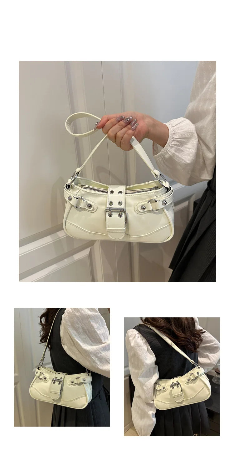 Sacs pour femmes 2025 – nouveau modèle tendance et polyvalent, sac rétro “hot girl” sous le bras, sac niche texturé en forme de croissant, sac à bandoulière simple ou porté en crossbody
