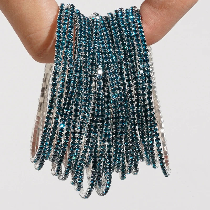 Bracelet élastique en strass et cristal pour femmes, 5 pièces, extensible, empilable, classique, bijoux quotidiens pour femmes