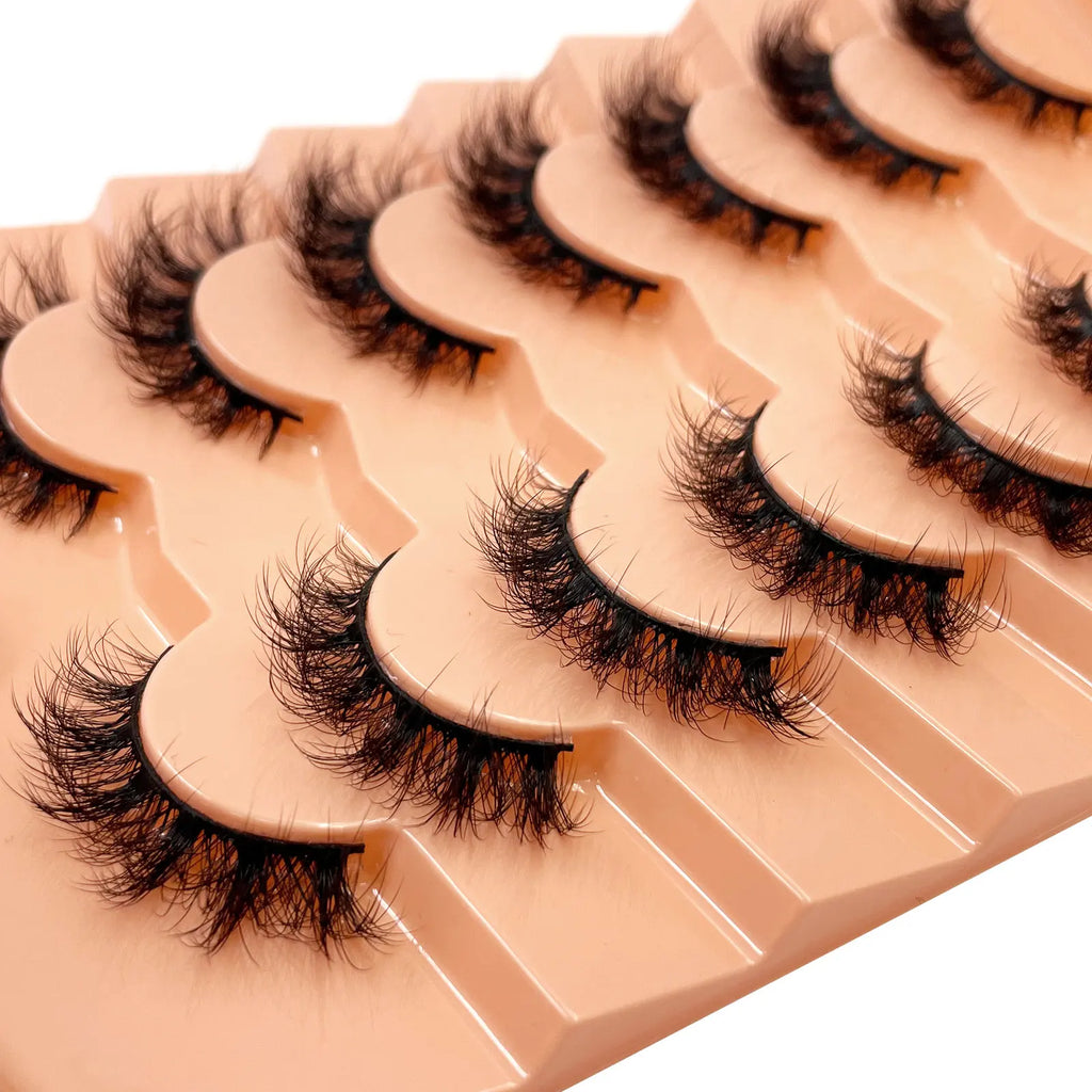Nouveau 7 paires de faux cils épais, simulation 3D en fourrure de vison, faux cils dramatiques, vente en gros, fabrication de faux cils pleine ligne