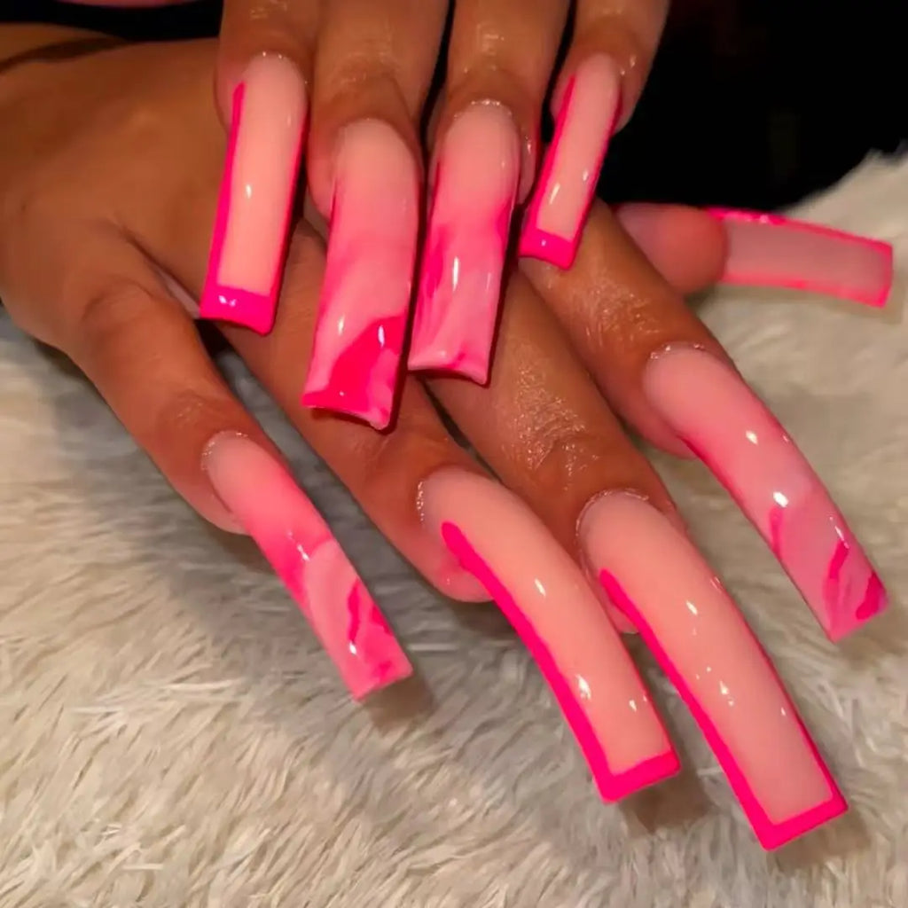 Faux ongles longs et courbés rouge vif, 20 pièces, amovibles, patchs de manucure, charmes, couverture complète, en acrylique, à presser, pour femmes