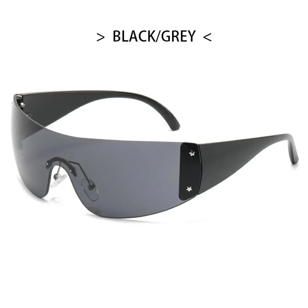 Lunettes de soleil Hip Hop irrégulières uniques pour femmes nouvelle marque rayure jambe Arc Cool lunettes de soleil hommes Vintage gothique nuances lunettes