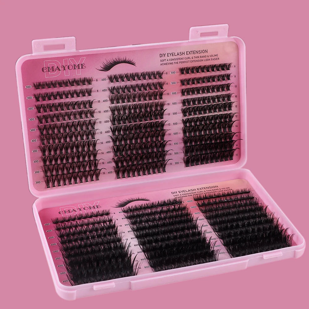 Extensions de cils individuelles, 600 pièces, épaisses et moelleuses, 30D/100D, longueur mixte, bricolage, pour une Application et un retrait faciles