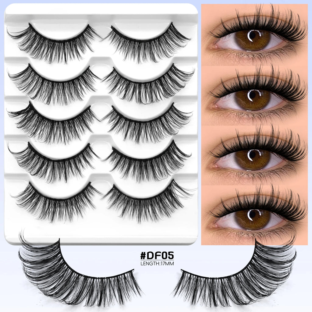 Veltrinay cils oeil de chat Faux cils naturels extrémité ailée oeil cils allongés Faux cils de vison Faux cils maquillage