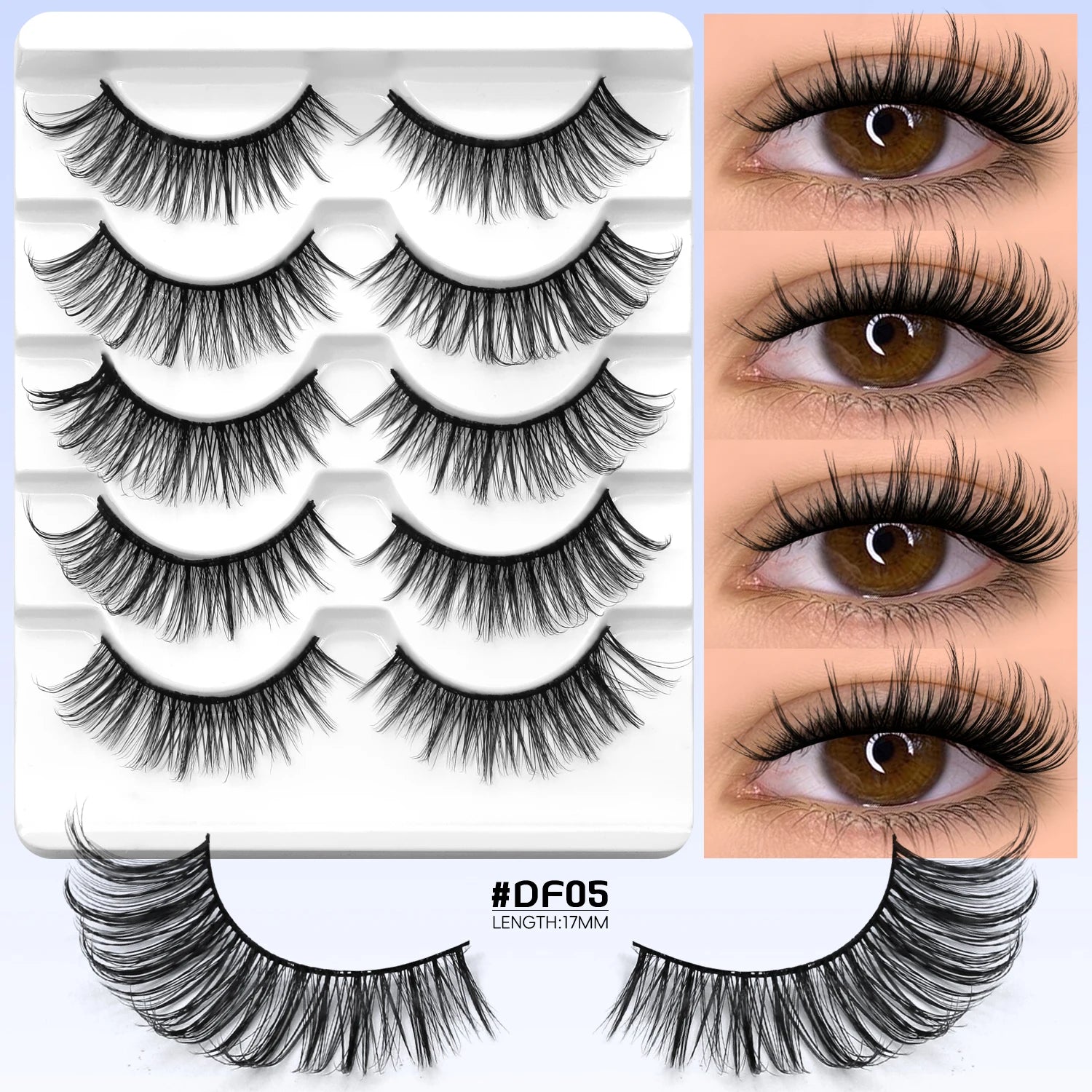 Veltrinay cils oeil de chat Faux cils naturels extrémité ailée oeil cils allongés Faux cils de vison Faux cils maquillage