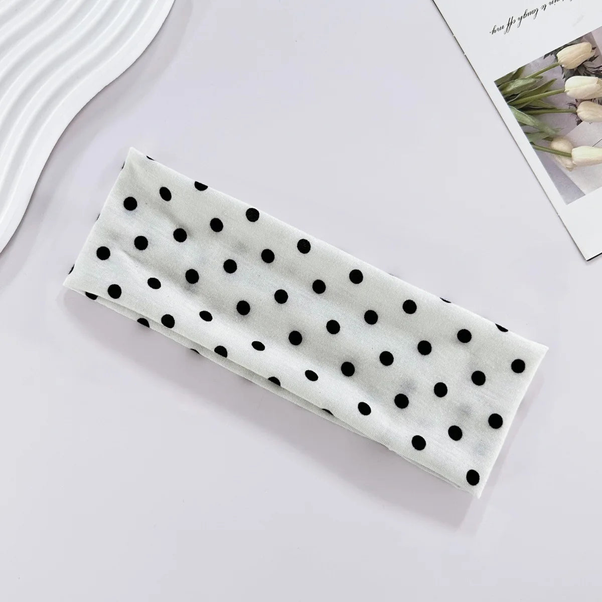 Bandeaux larges pour femmes, style Y2K Rétro Bohème, extensibles à pois, mode coréenne Ins, pour le yoga, le sport et les sorties, accessoires capillaires
