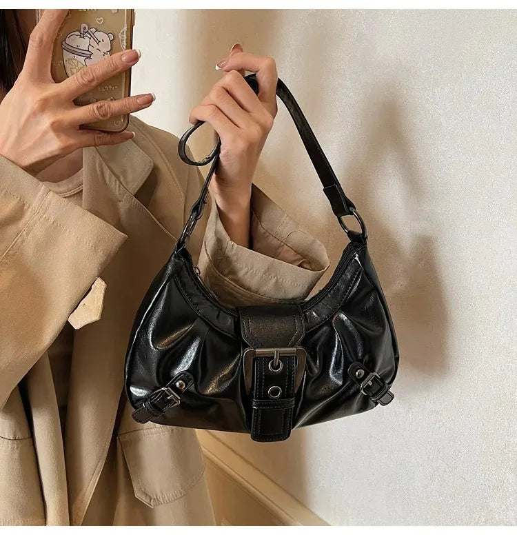 Y2K – sac à bandoulière Hobo plissé rétro pour femmes, pochette sous les bras de Style Maillard, pour voyage, travail, Shopping, offre spéciale