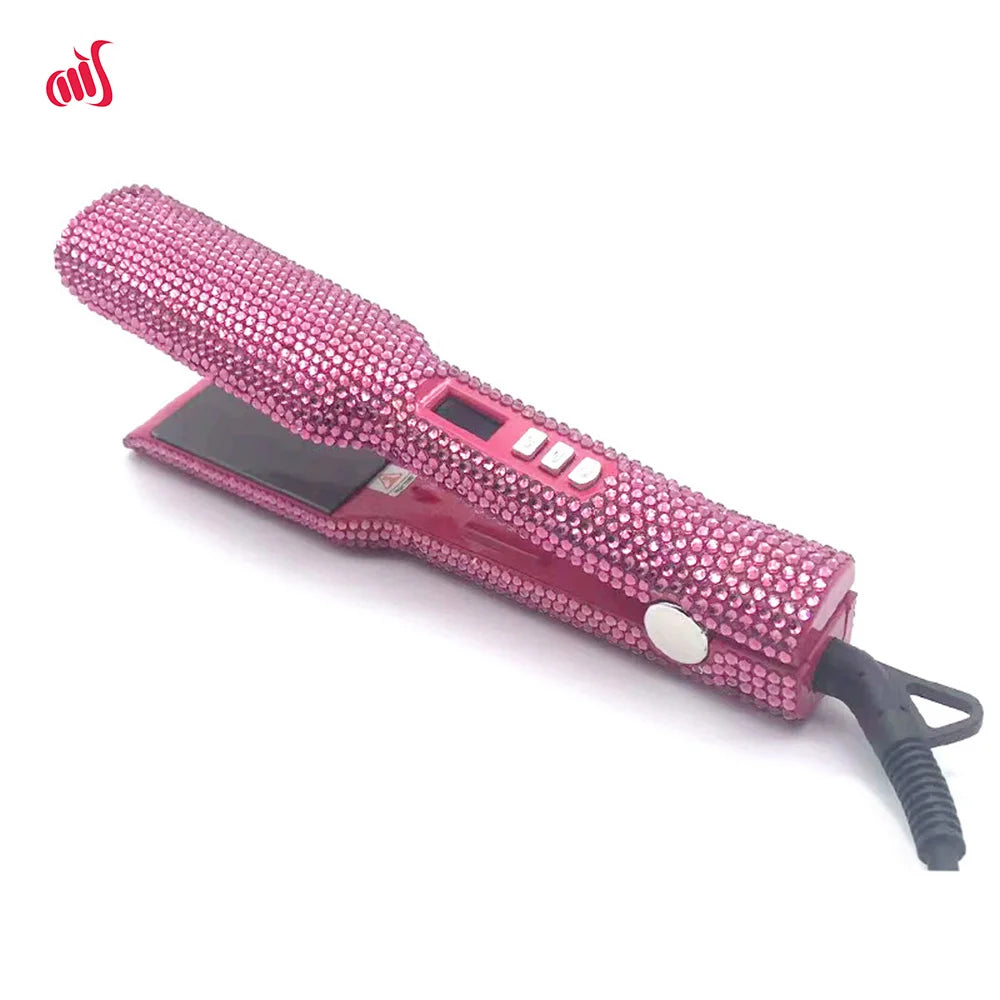 Fer à lisser Plancha Para Cabello 2 pouces fer plat avec strass professionnel titane fer à lisser chauffage 480 ℉