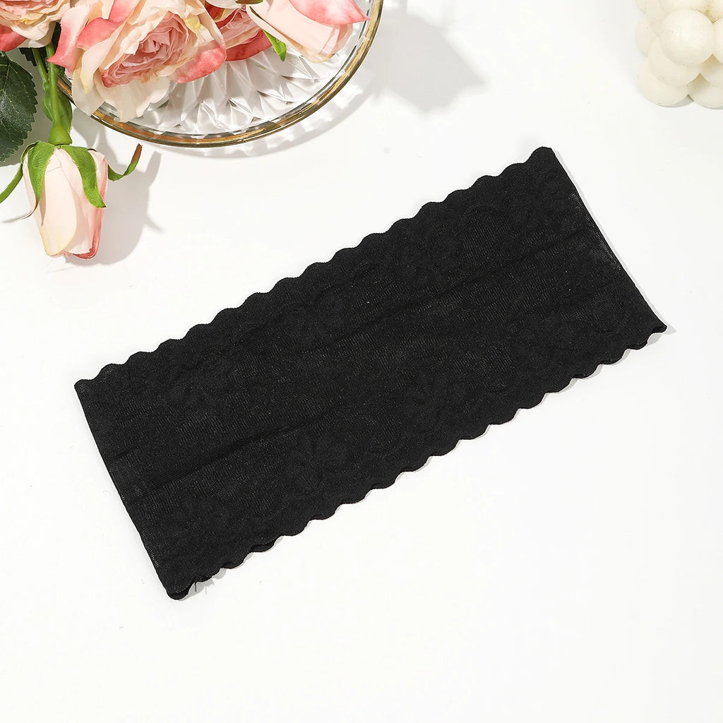 AWAYTR – bandeaux élastiques en dentelle de couleur unie, large nœud en tissu, accessoires pour cheveux pour femmes, couvre-chef de fête