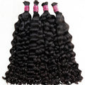 Cheveux indiens profonds lâches 100% vrais cheveux Remy en vrac non transformés sans trame bouclés Extensions de cheveux humains tissage cheveux pour les femmes tressage