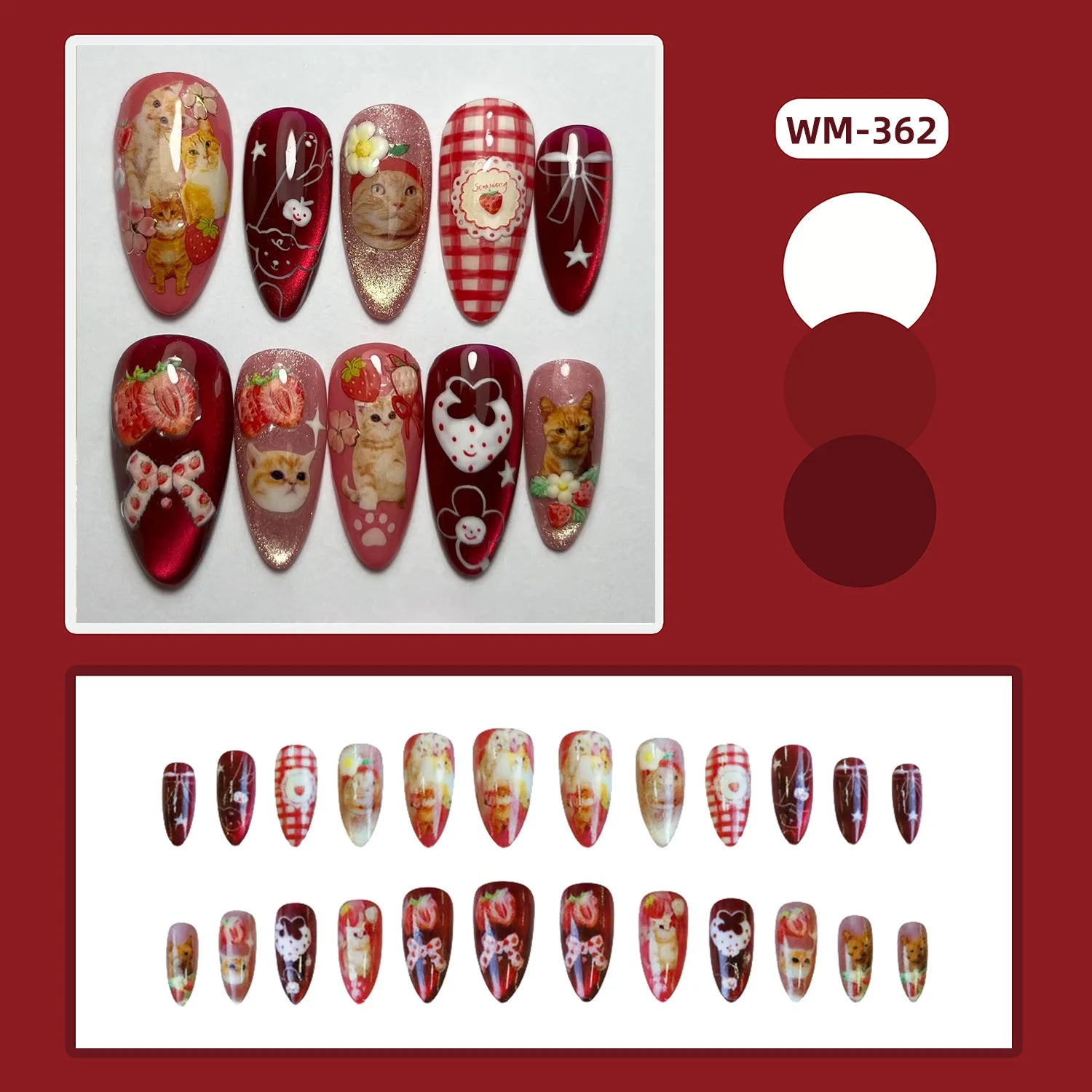 24 pièces de faux ongles à fleurs, style tendance, avec effet dégradé jaune et rose. Ongles portables à couverture complète, forme amande , à poser directement (Press-On Nails).