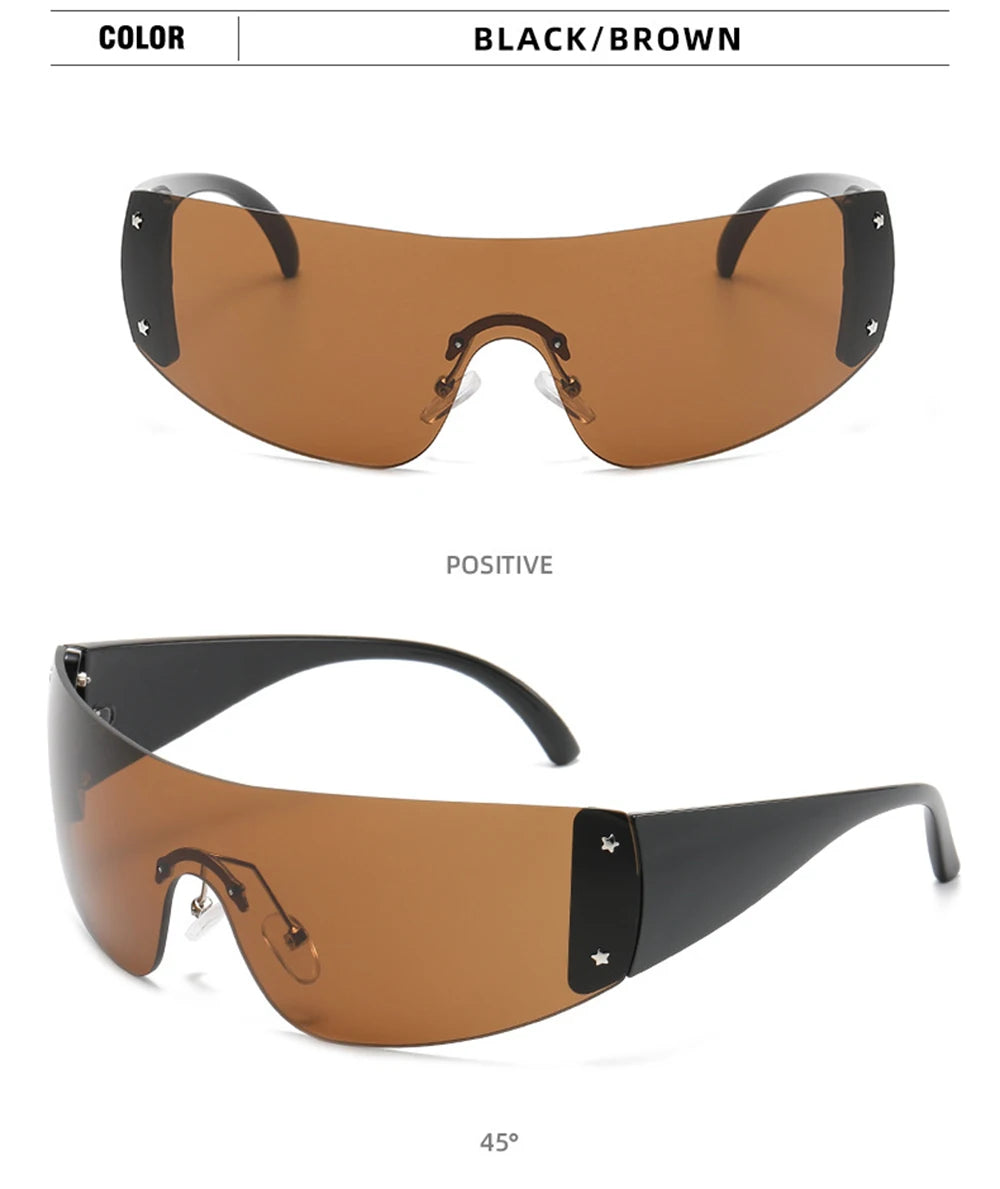 Lunettes de soleil Hip Hop irrégulières uniques pour femmes nouvelle marque rayure jambe Arc Cool lunettes de soleil hommes Vintage gothique nuances lunettes