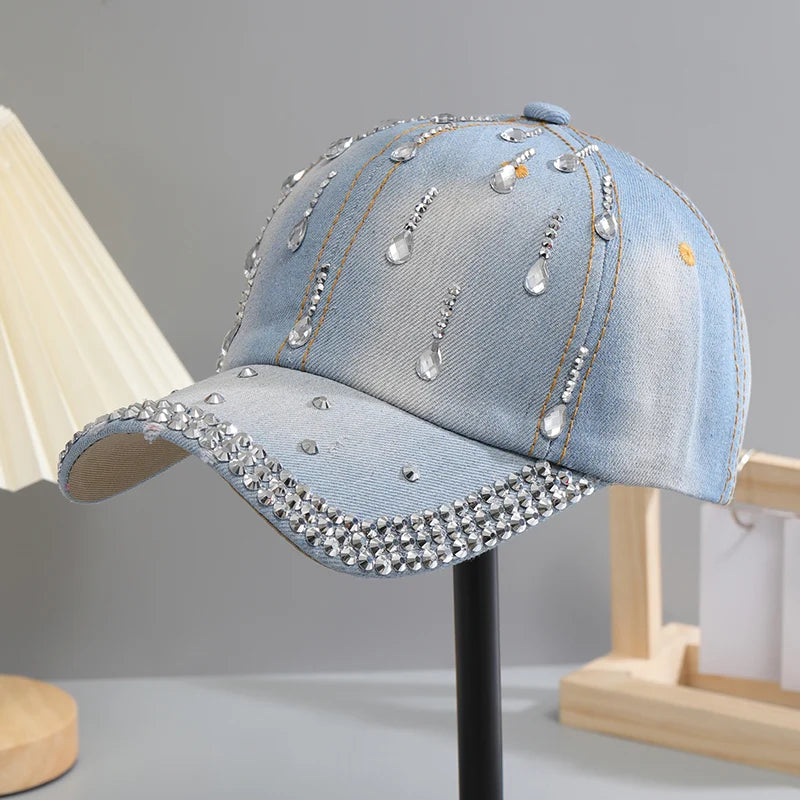 Casquette de Baseball réglable et respirante en strass pour femmes, casquette de sport décontractée à paillettes, chapeau en strass