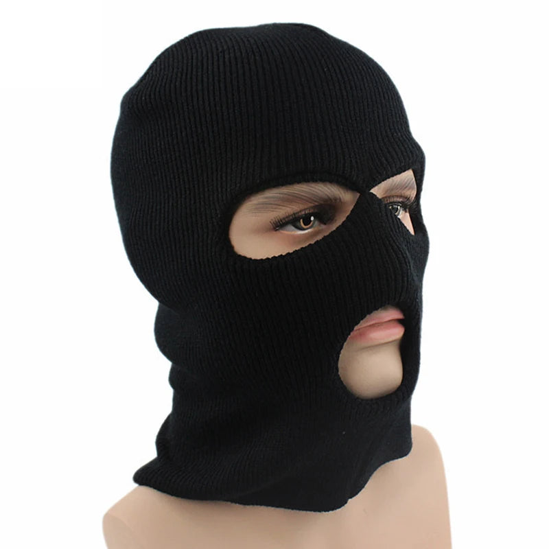 Masque de Ski complet tricoté à 3 trous, cagoule d'hiver, masque complet en tricot chaud pour les Sports de plein air, nouvelle mode