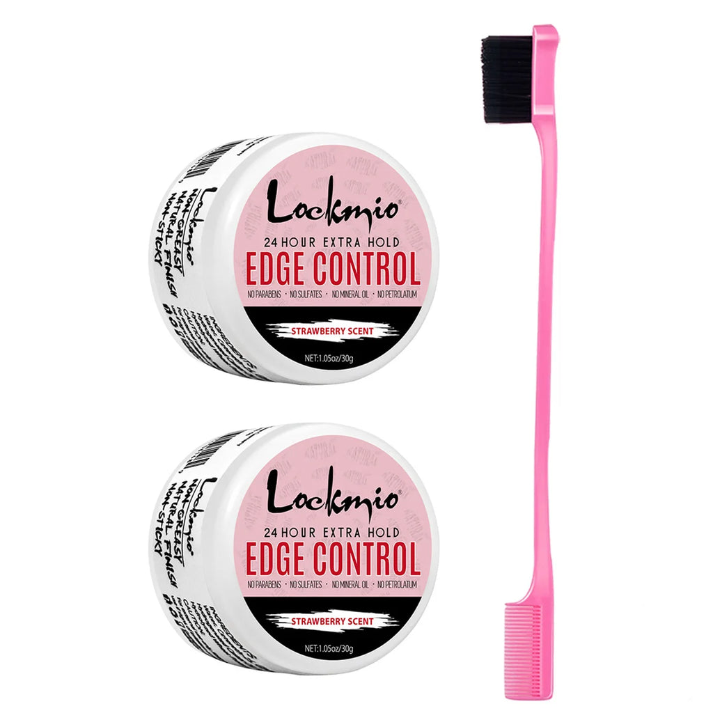 LOCKMIO 30g Mini Gel Coiffant Naturel pour le Contrôle des Bords pour Femmes et Enfants, Gel Tressage Fixation Extra Forte, Pommade Coiffante, Cire Anti-frisottis pour la Ligne des Cheveux
