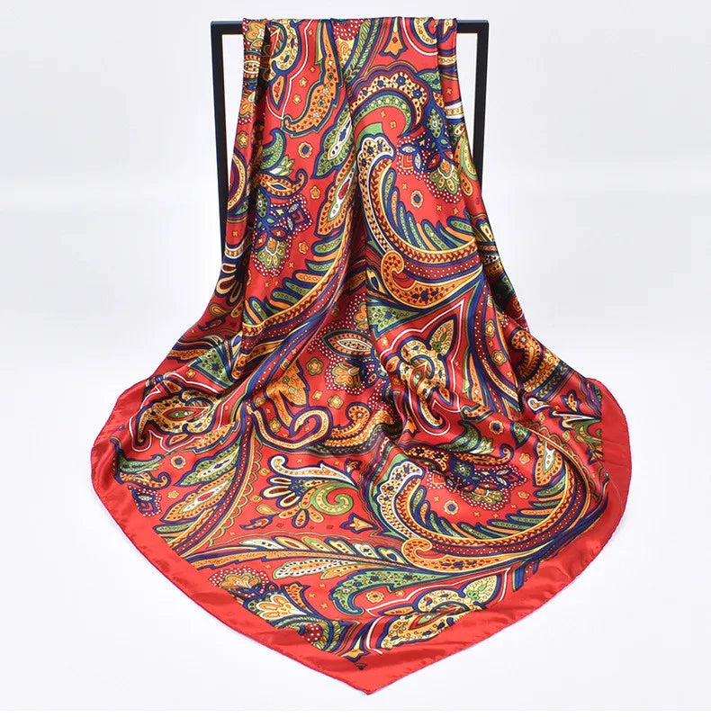Foulards en soie de haute qualité pour femmes, Hijab carré en Satin, mouchoir uni, châles enveloppants de tête, bandeau féminin, Bandanna islamique