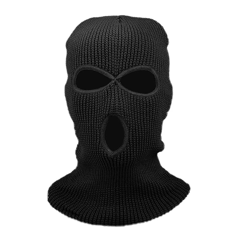 Masque de Ski complet tricoté à 3 trous, cagoule d'hiver, masque complet en tricot chaud pour les Sports de plein air, nouvelle mode