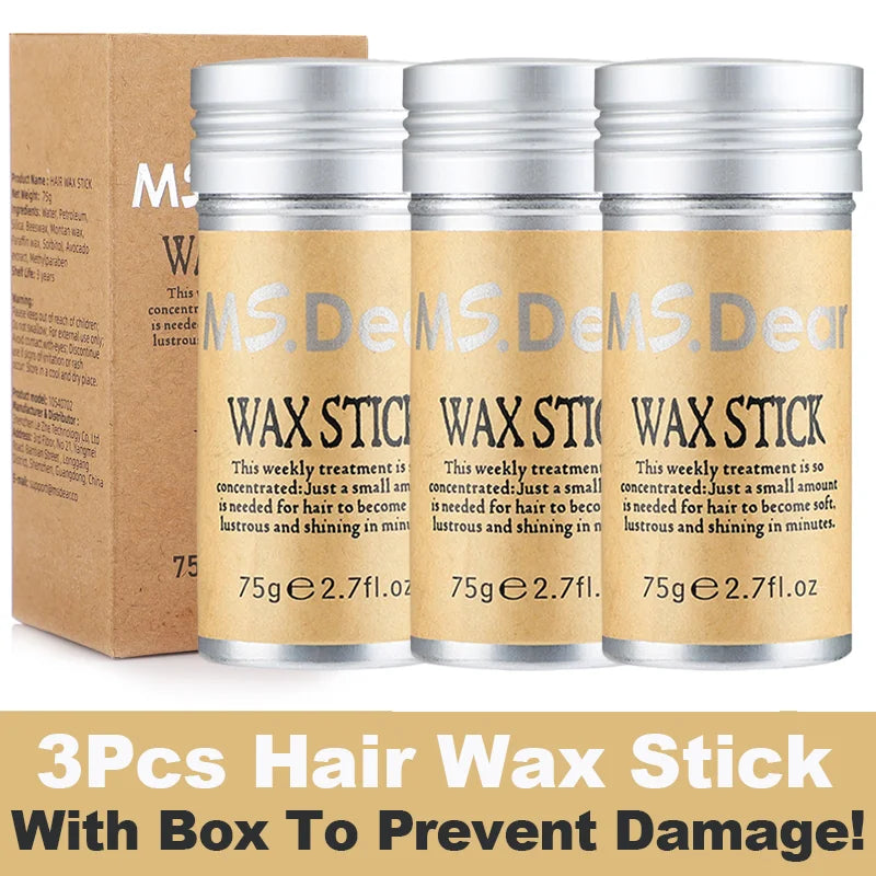 Stick de cire coiffante pour cheveux et perruques, formule professionnelle sous forme de gel-crème non grasse. Idéal pour lisser et discipliner les cheveux rebelles, les frisottis et les petits cheveux cassés. Convient aux hommes et aux femmes