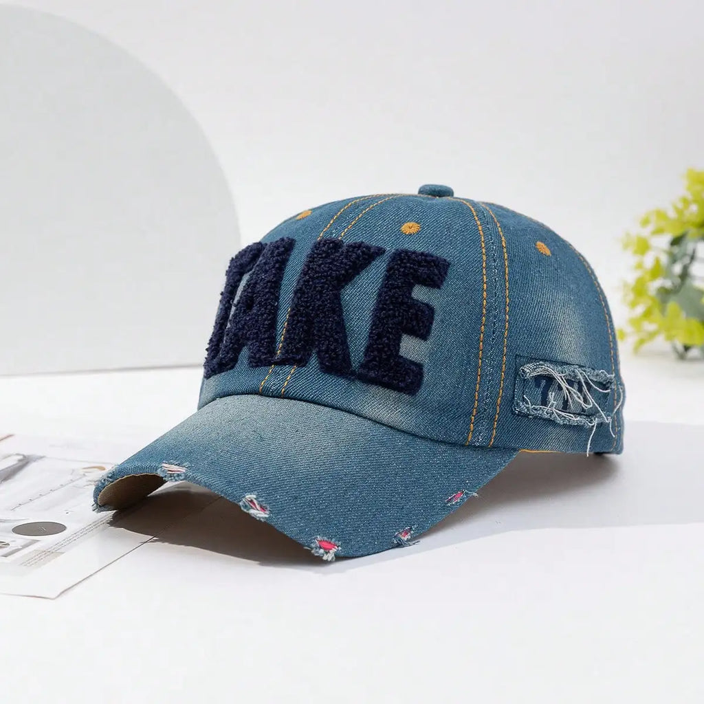 Chapeau de Baseball de Cowboy perforé avec lettres brodées colorées, pare-soleil décontracté, adapté à un usage quotidien, printemps et automne