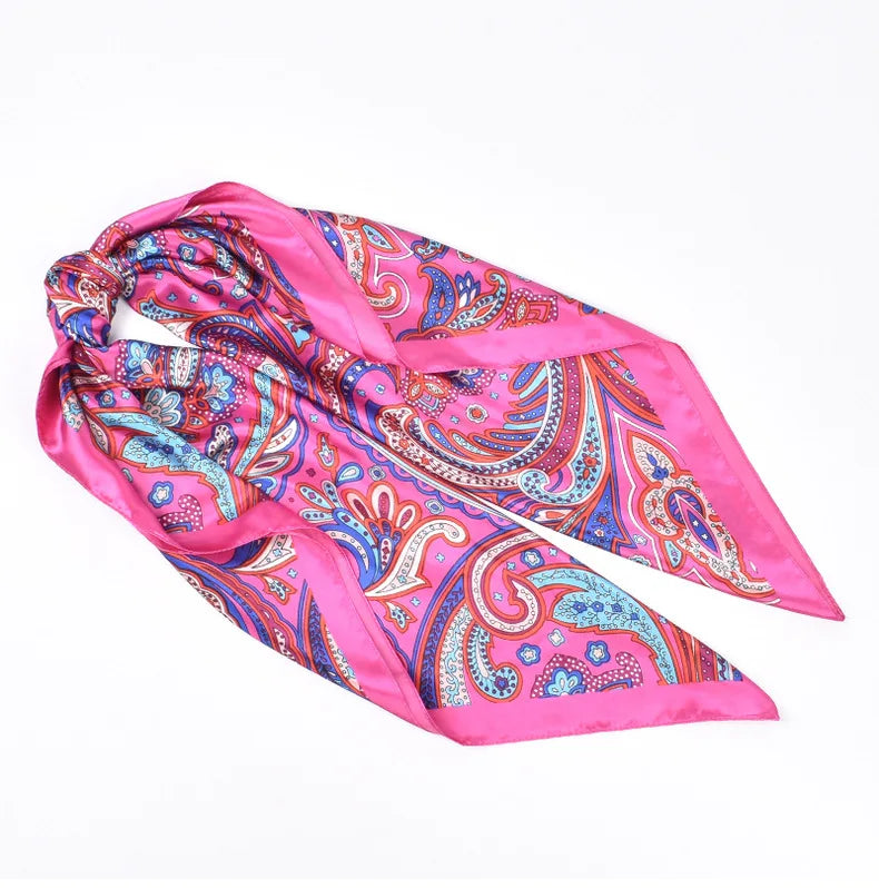 Foulards en soie de haute qualité pour femmes, Hijab carré en Satin, mouchoir uni, châles enveloppants de tête, bandeau féminin, Bandanna islamique