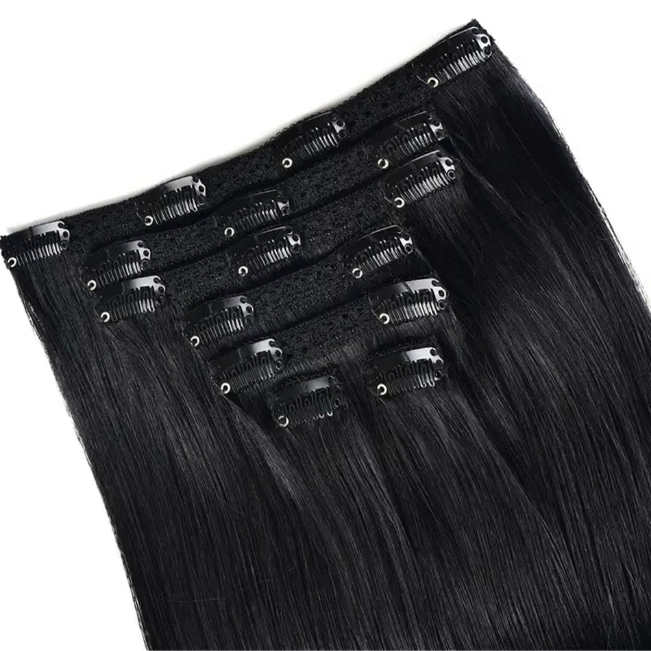 100% vrais cheveux humains blonds Clips dans les Extensions de cheveux paquets naturel noir en vrac blond 613 couleur Piano cheveux brésiliens 30 pouces