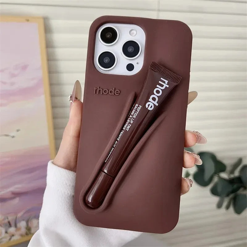 Coque Souple en Silicone de Marque pour iPhone 17 16 15 14 13 12 11 Pro Max Plus Air, Étui Portable pour Téléphone (sans Rouge à Lèvres ni Boîte)