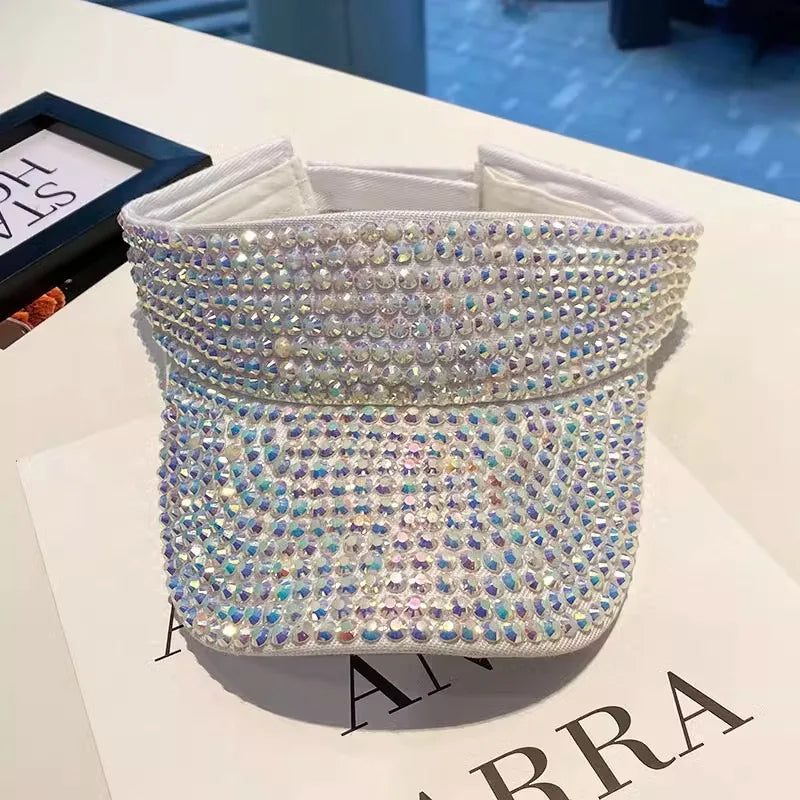 Strass vide casquette décontracté femmes pare-soleil été printemps Streetwear mode Bling Bling diamant intégré casquette de Baseball