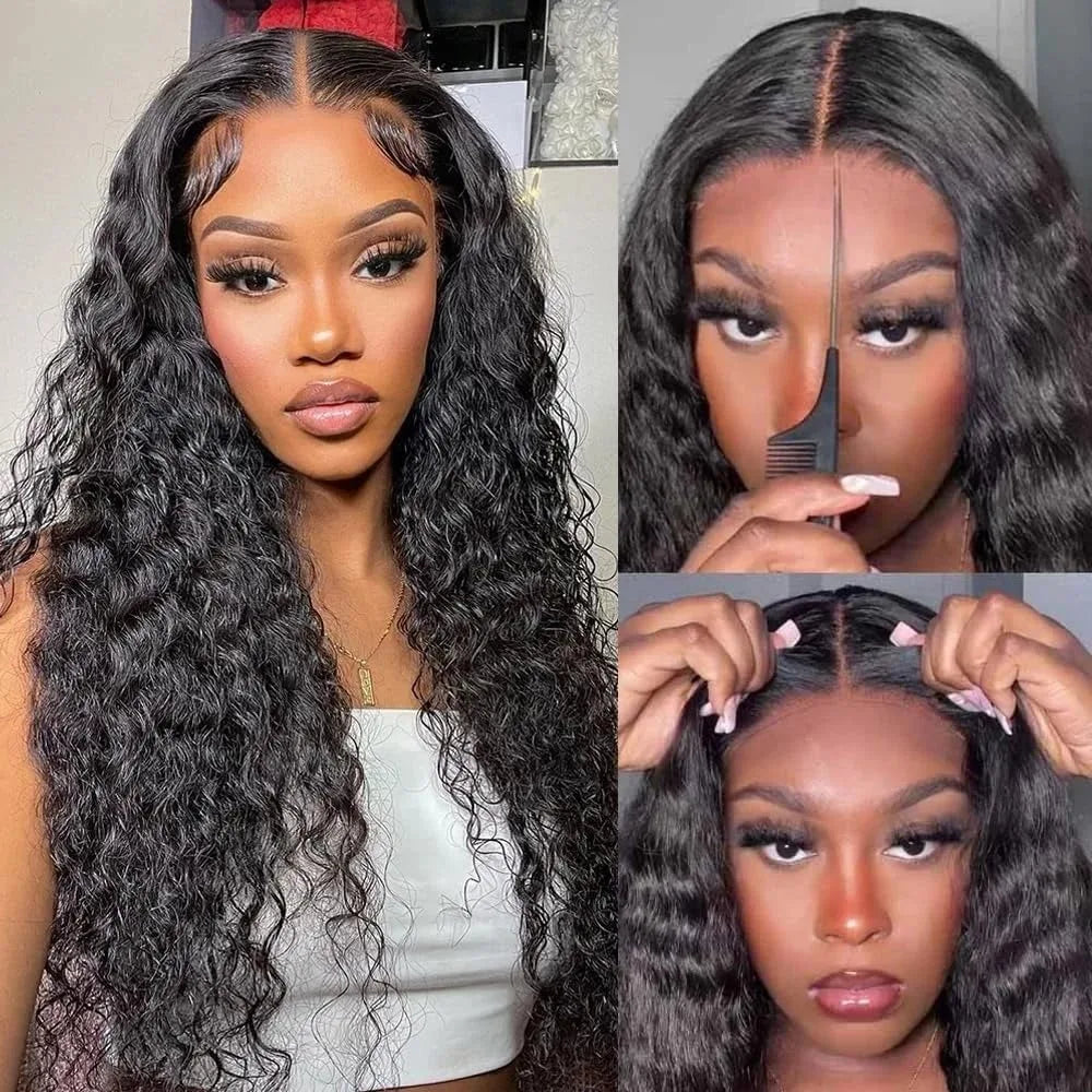 Perruque Deep Wave Premium Glueless 180 % de Densité – 100 % Cheveux Humains Remy, Lace Closure 6x4 ou 5x5, Prête à Porter, Volume Naturel et Finition Invisible