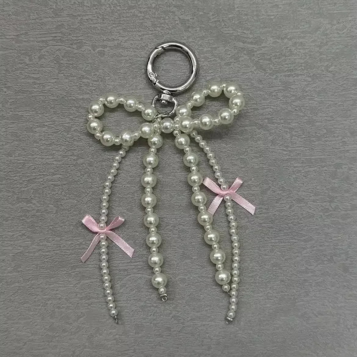 Nouveau Porte-clés Coréen Tendance 2026 avec Nœud Perlé et Pendentif Cœur, Style Y2K Esthétique Ins, Accessoire de Sac pour Fille