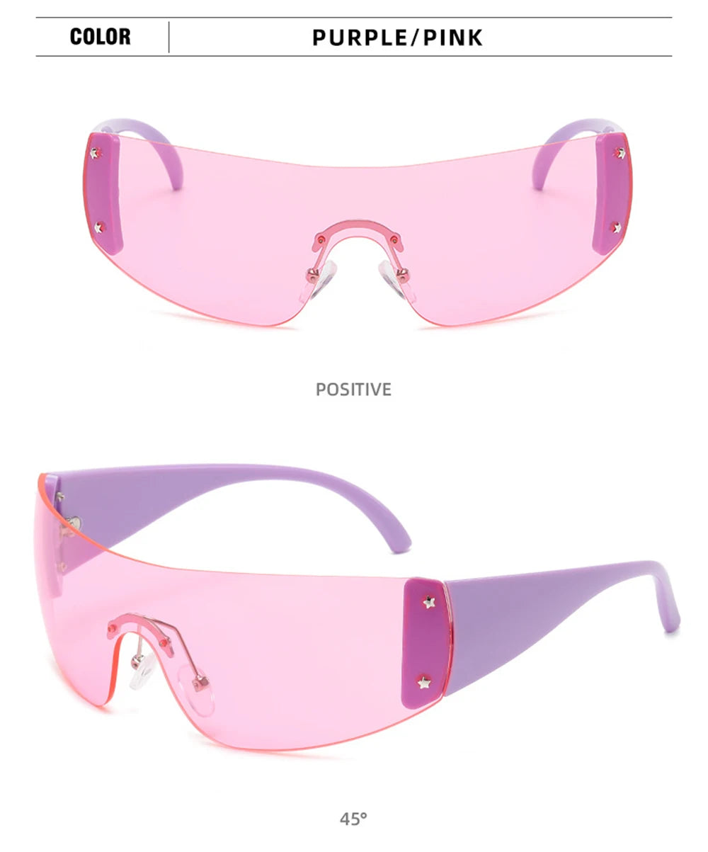 Lunettes de soleil Hip Hop irrégulières uniques pour femmes nouvelle marque rayure jambe Arc Cool lunettes de soleil hommes Vintage gothique nuances lunettes