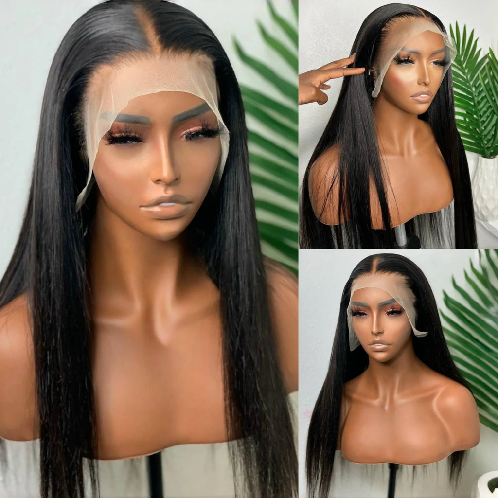 Perruque synthétique longue de couleur vert foncé avec lace frontale 13x4 pour un rendu plus naturel au niveau de la ligne des cheveux. Sa texture lisse et sa couleur originale apportent un style audacieux. Fabriquée en fibre résistante à la chaleur.