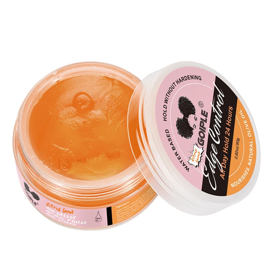 Gel de contrôle des bords à tenue supplémentaire, 80g, pour perruque 4c, 24 heures, Gel de contrôle longue durée, bord non gras, lissant, cire coiffante