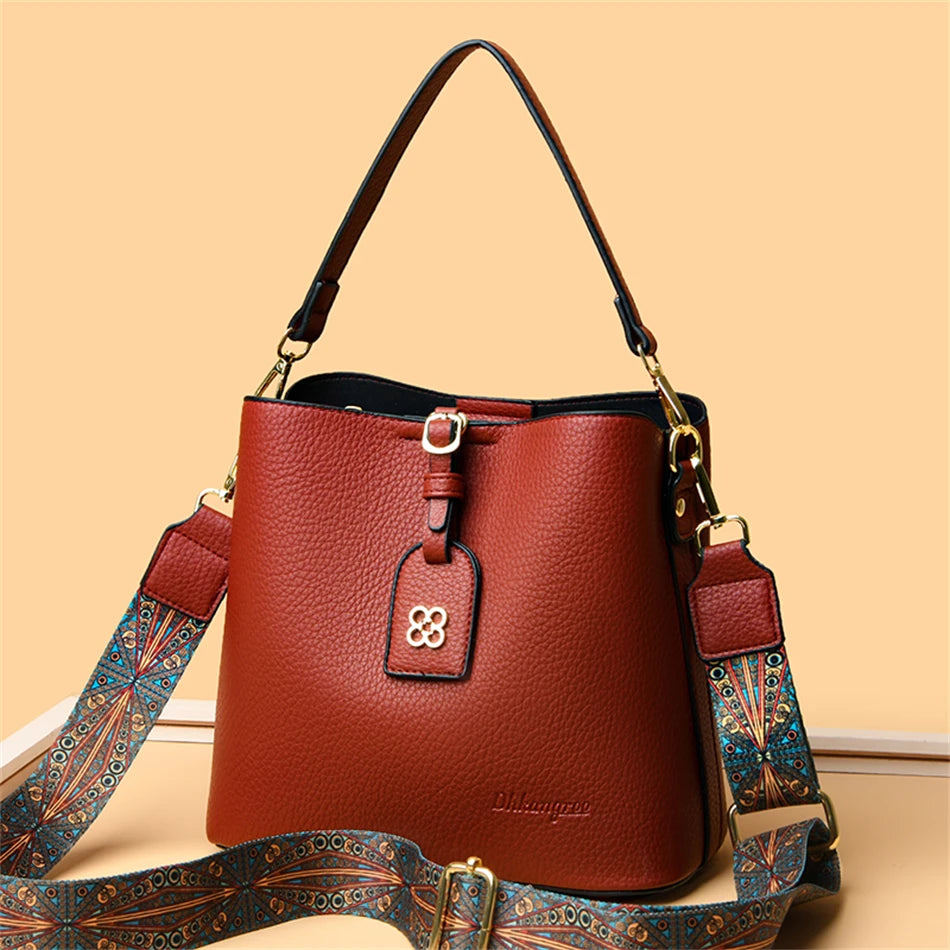 Sac à Main de Luxe en Cuir Multifonctionnel pour Femme, Sacoche à 3 Couches, de Bonne Qualité, de Styliste