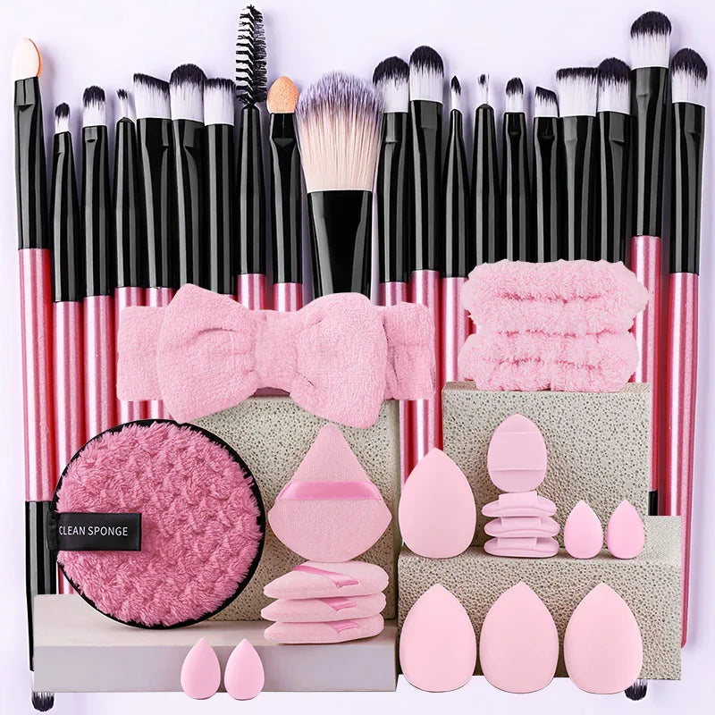 Ensemble de pinceaux de maquillage 20 pièces Kit de pinceaux doux et moelleux pour les yeux Ombre à paupières Fond de teint Poudre Enlumineur Mélange Outil de beauté Débutants