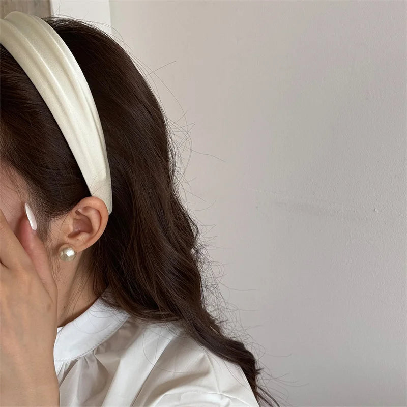 Serre-têtes élégants pour femmes à crête haute, larges, en tissu satiné, accessoires de mode pour cheveux, pour le quotidien et les fêtes