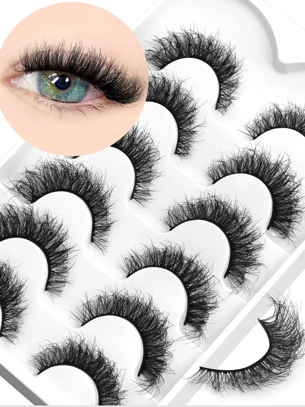 Faux cils effet œil de chat, légers et duveteux pour un regard intense et élégant. Bande de cils réutilisable au rendu naturel, idéale pour le maquillage quotidien ou les occasions spéciales