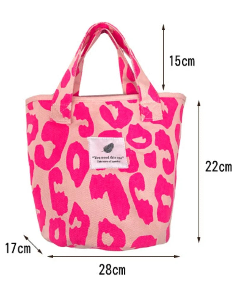 Sac à main imprimé léopard rose pour femme, grande capacité, sac à provisions portable, sac de livre étudiant, fourre-tout unique initié, nouvelle mode