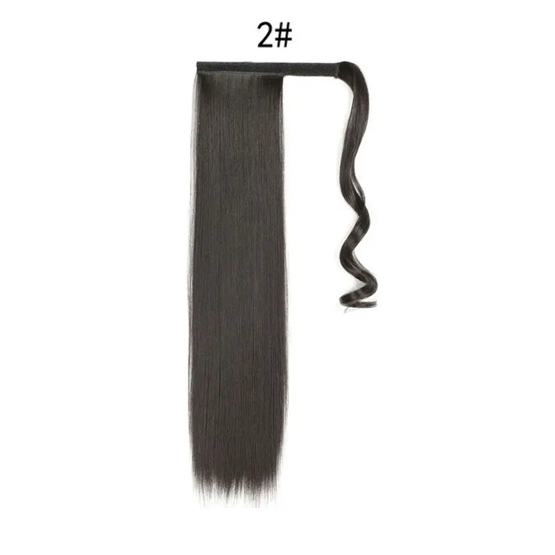 Extensions de Queue de Cheval Synthétiques pour Femme et Fille, Postiche Rond et Long