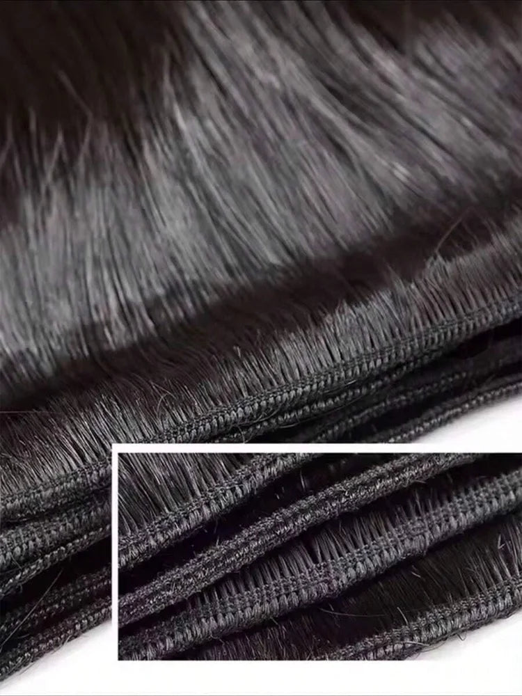 Tissages cheveux humains brésiliens lisses – mèches brutes (bundles), extensions pour femme, 42 pouces, texture droite (bone straight)