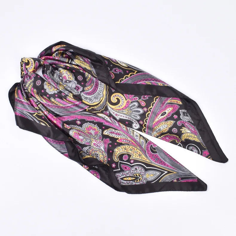 Foulards en soie de haute qualité pour femmes, Hijab carré en Satin, mouchoir uni, châles enveloppants de tête, bandeau féminin, Bandanna islamique