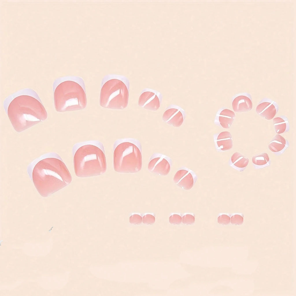120 pièces améliorent instantané votre look avec un ensemble de faux ongles courts carrés blancs à couverture complète