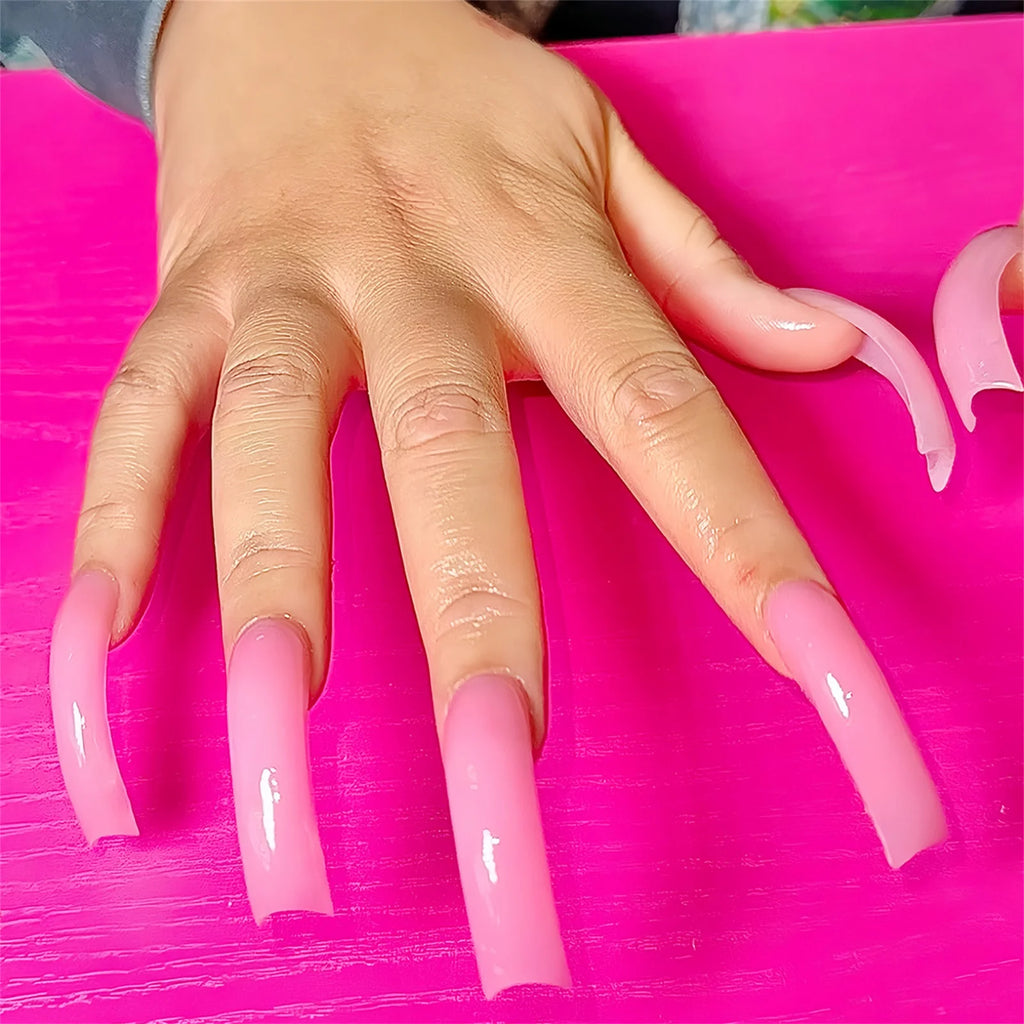 Faux ongles longs et courbés rouge vif, 20 pièces, amovibles, patchs de manucure, charmes, couverture complète, en acrylique, à presser, pour femmes