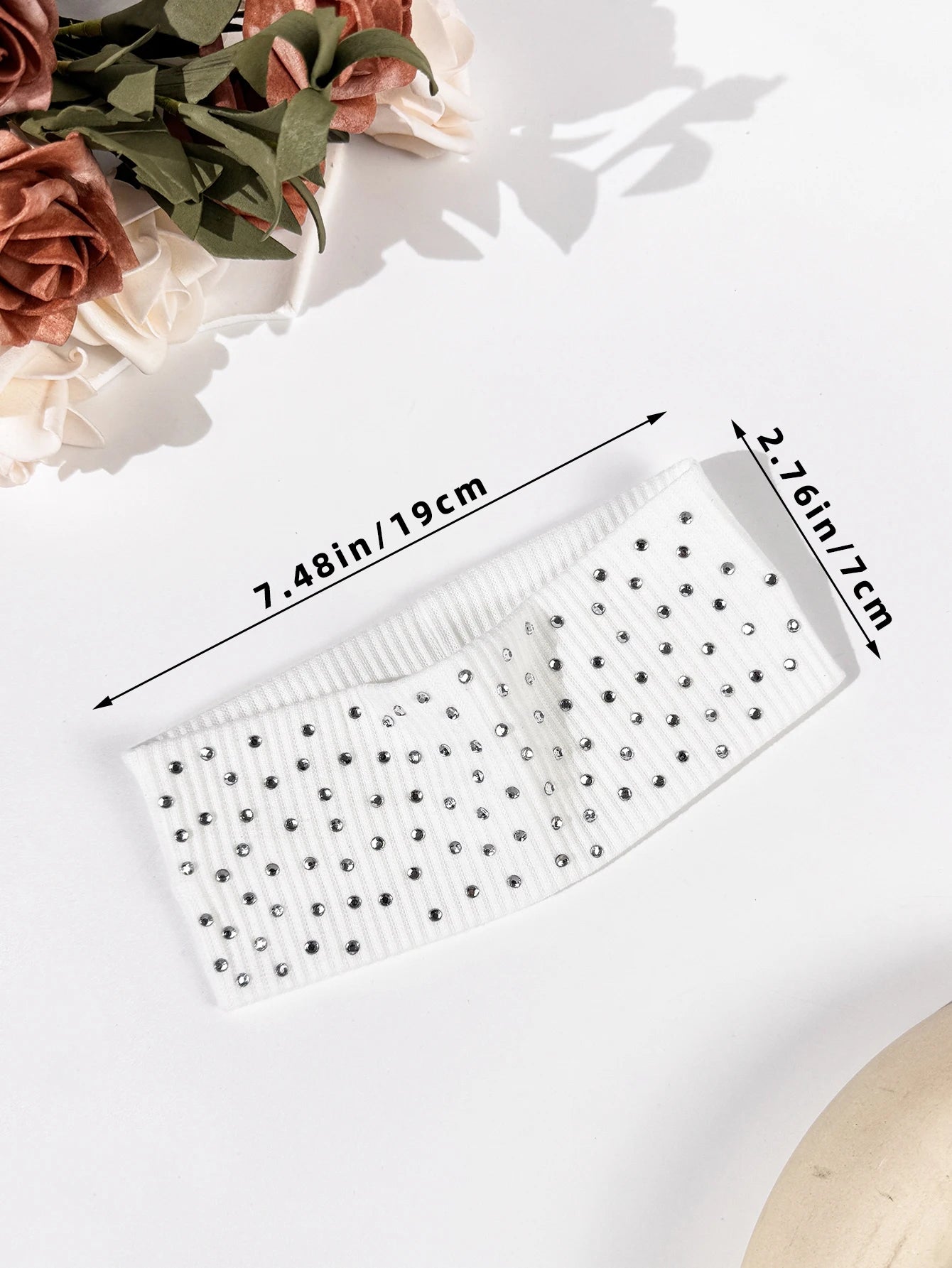 Serre-tête à trois rangs de perles avec diamants - accessoire capillaire tendance, polyvalent et unique pour femmes, idéal pour le yoga.