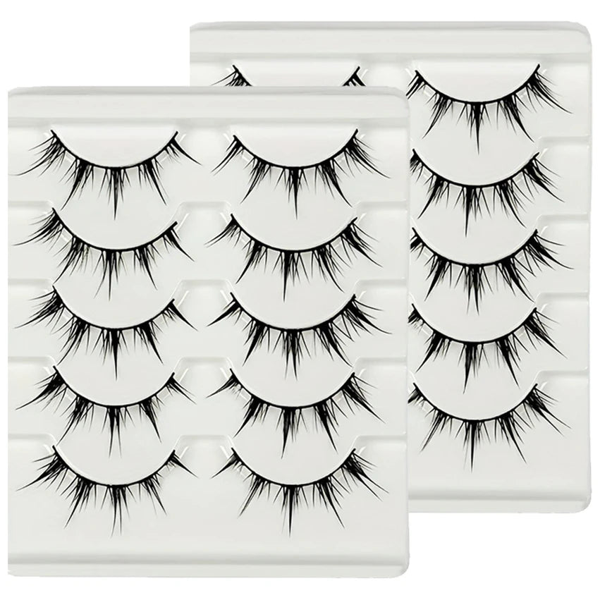 10 paires/2 paquets de faux cils inspirés d'anime, faux cils yeux de dessin animé, Style démon d'aspect dramatique, volumateur et allongement